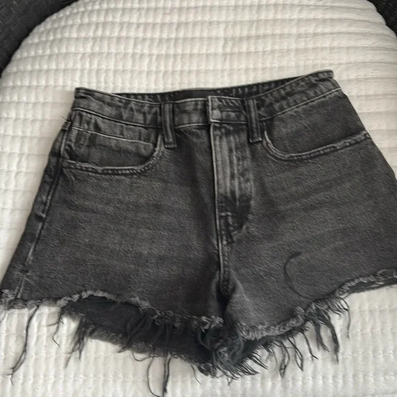 Alexander Wang black denim mini shorts size 25 - Picture 2 of 3